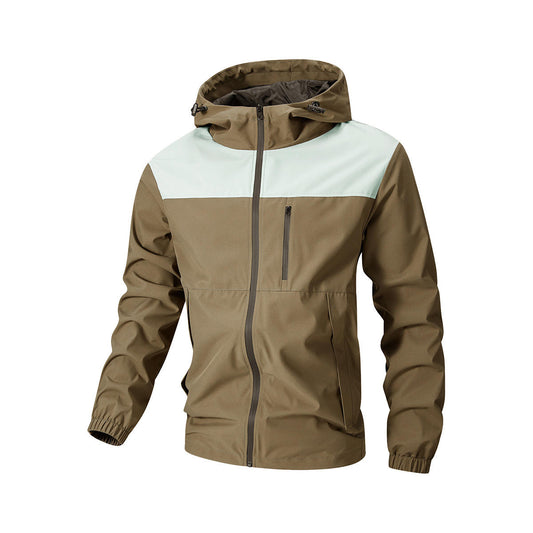 Men’s Windproof Water Repellent Windbreaker Jacket Stand Collar