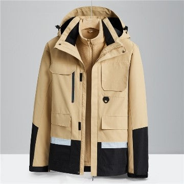 Beige and black jacket 