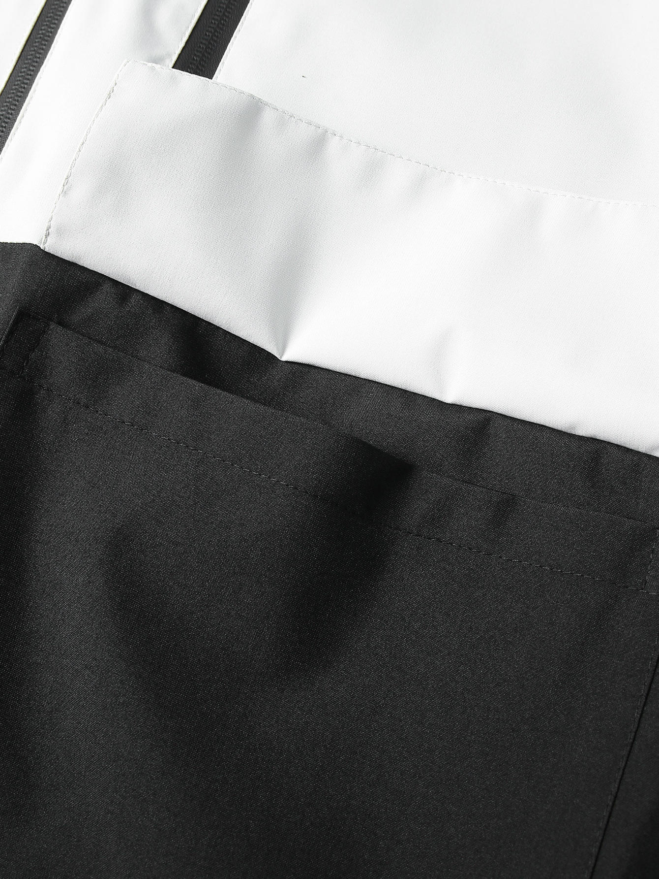 Men’s Casual Hooded Windbreaker Jacket Stand Collar Patchwork