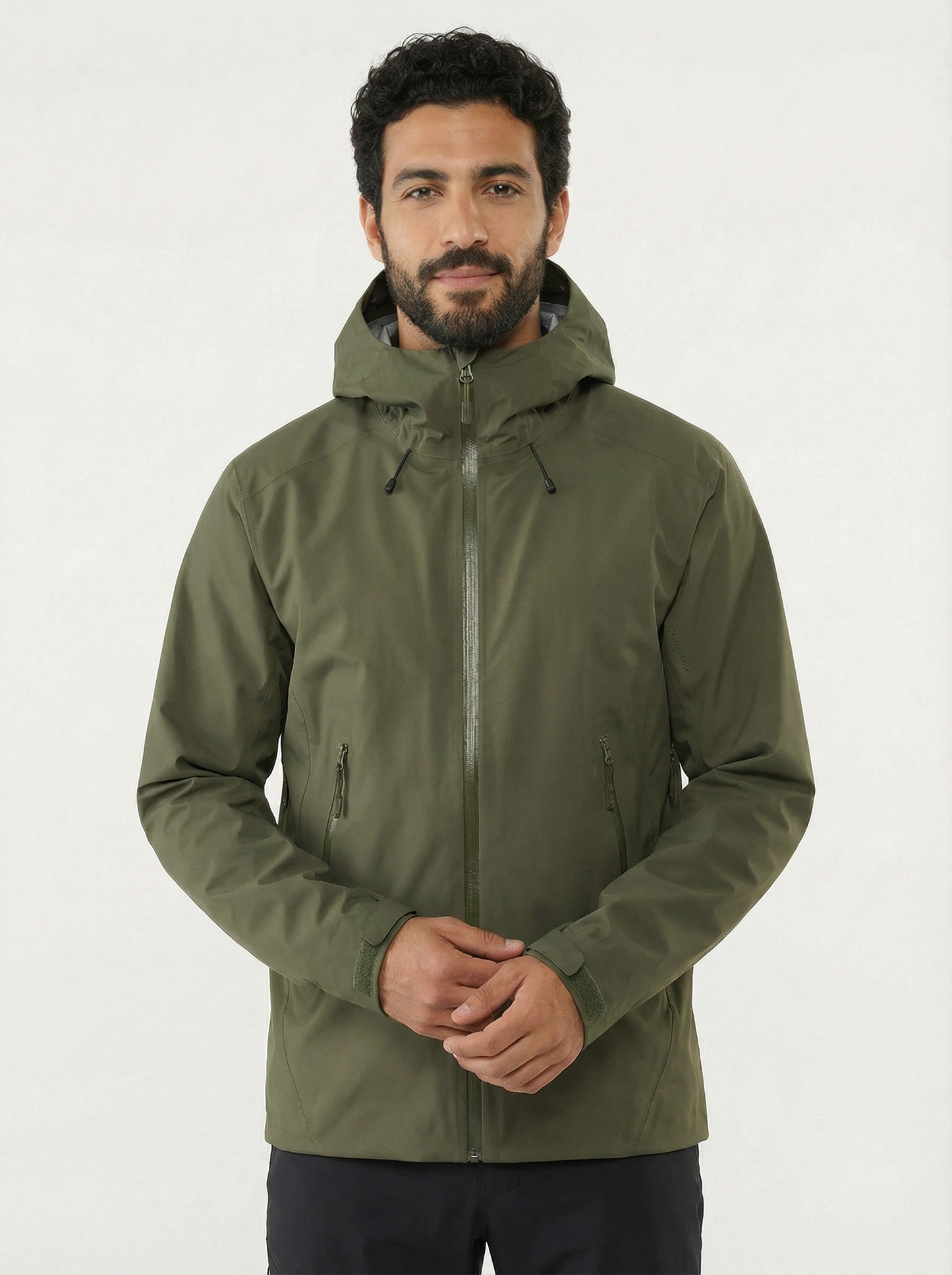 Man wearing a green jacket