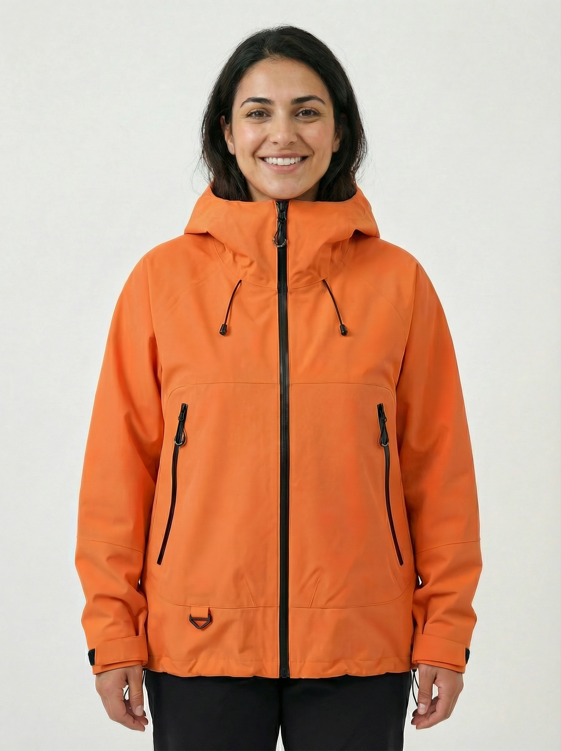 Person wearing an orange jacket 