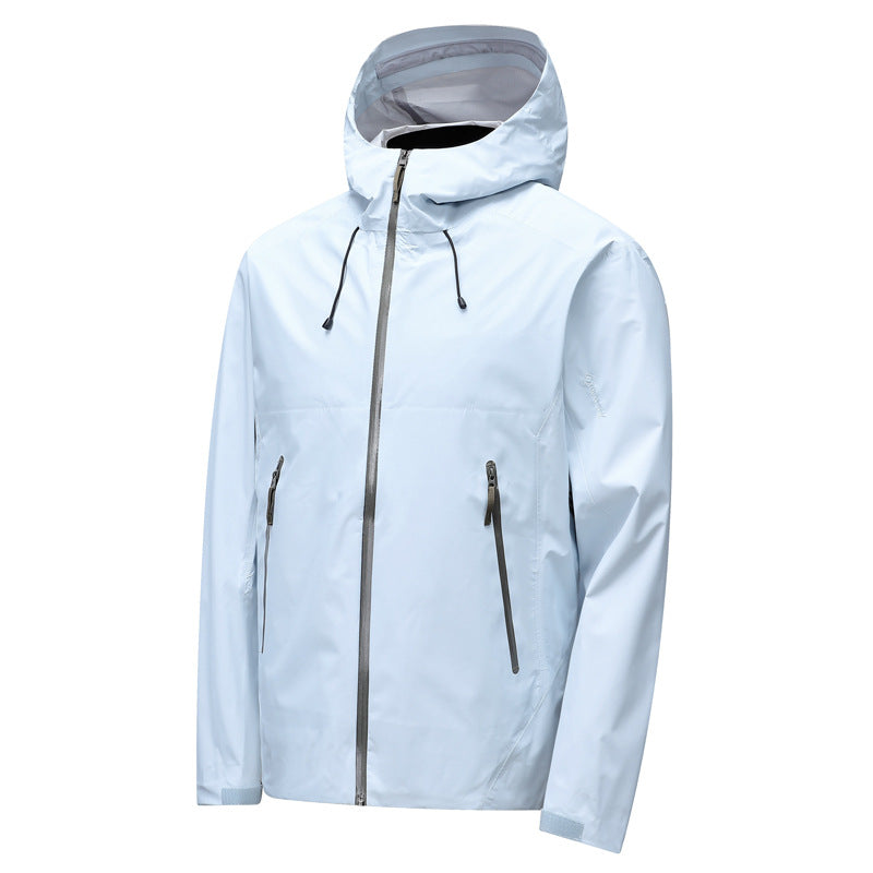Light blue hooded jacket 