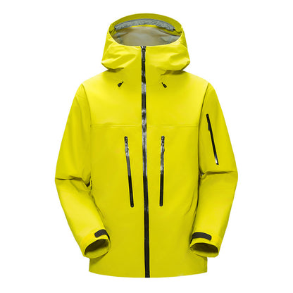 Yellow jacket with black zippers 