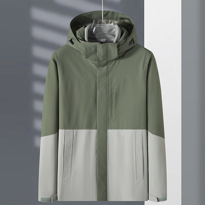 Two-tone green and gray jacket