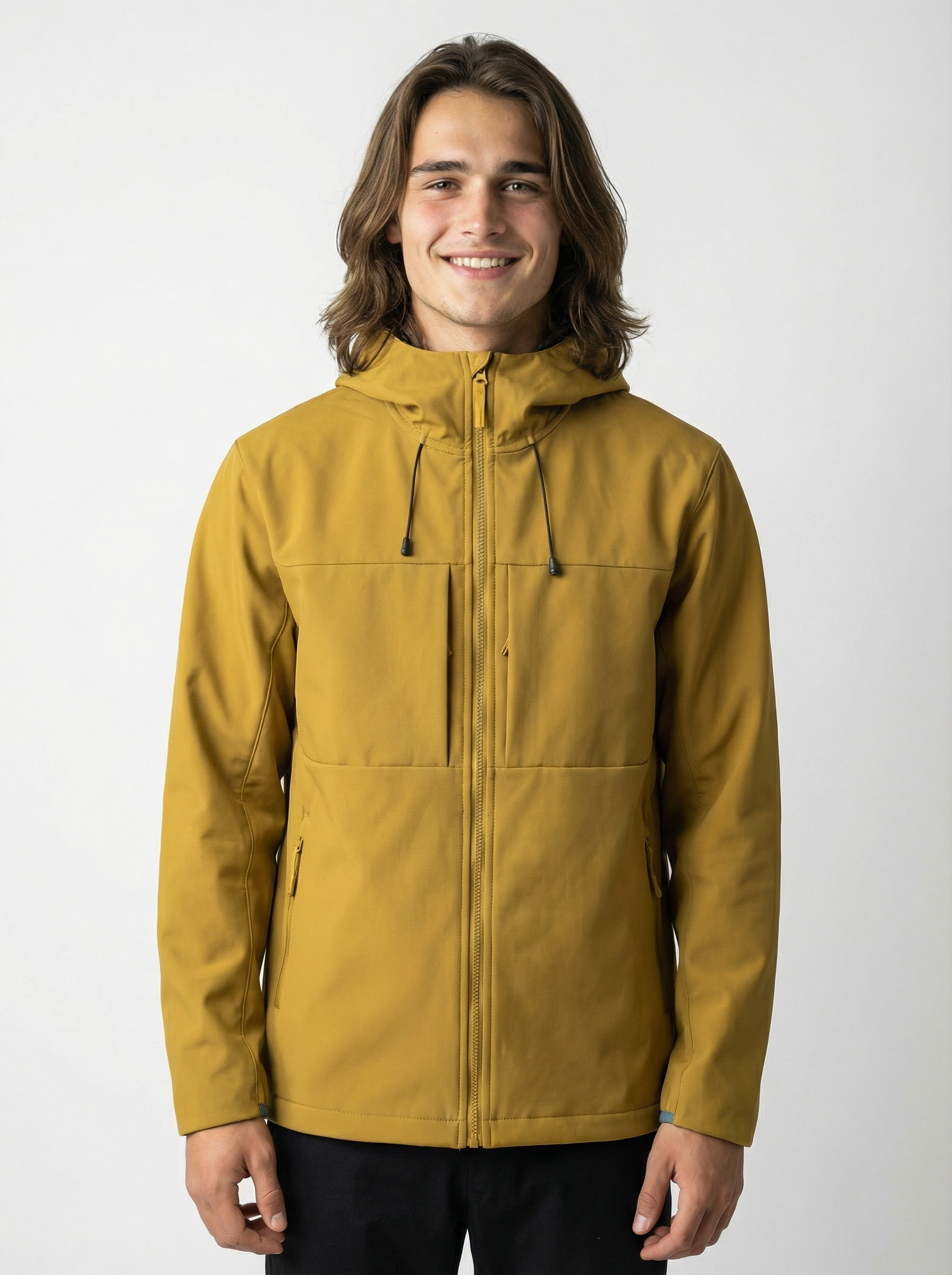 Man wearing a mustard yellow jacket